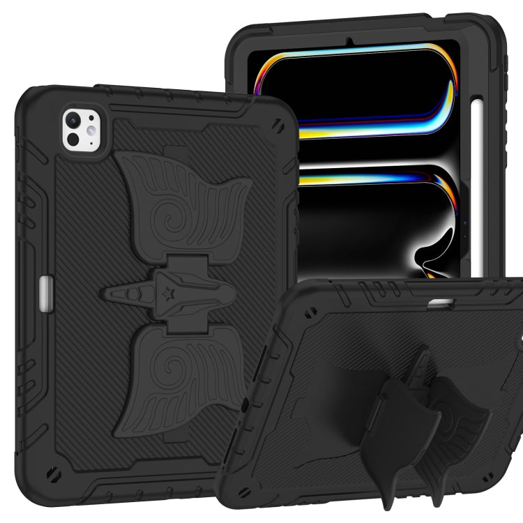 For iPad Pro 11 2025 / 2024 Kickstand PC Hybrid Silicone Tablet Case with Strap