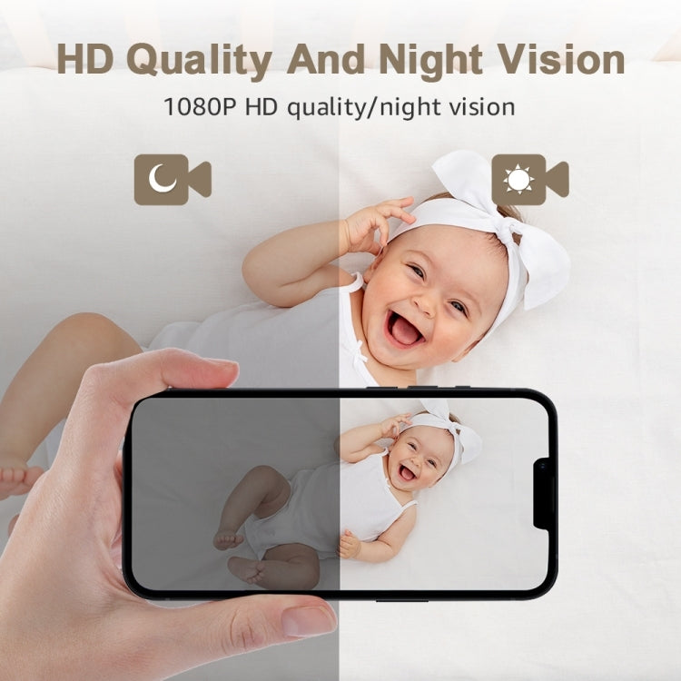 YT51 1920x1080 Home Baby Wireless Camera, with Temperature and Humidity Sensor EU Plug - White