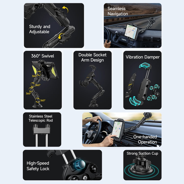 Ulefone UAN02 Armor Mount Max Car Phone Tablet Holder - Black