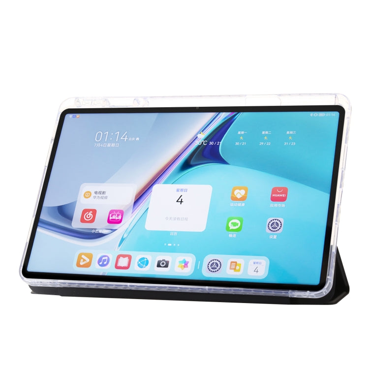 For Huawei Matepad SE 11 2024 Clear Acrylic 3-Fold Leather Tablet Case