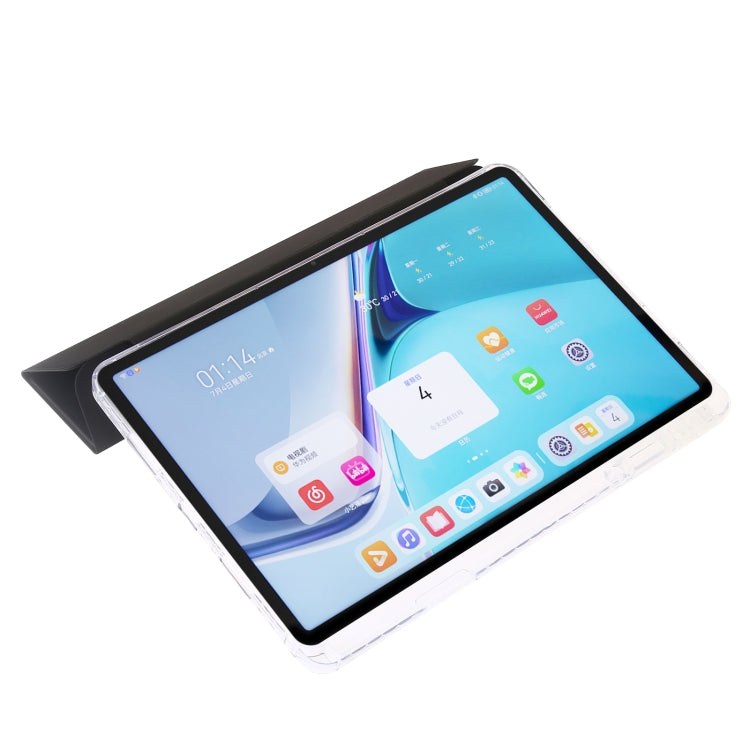 For Huawei Matepad SE 11 2024 Clear Acrylic 3-Fold Leather Tablet Case