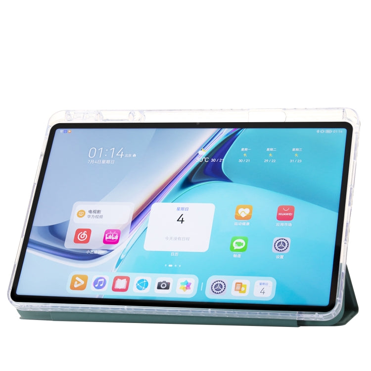 For Huawei Matepad SE 11 2024 Clear Acrylic 3-Fold Leather Tablet Case