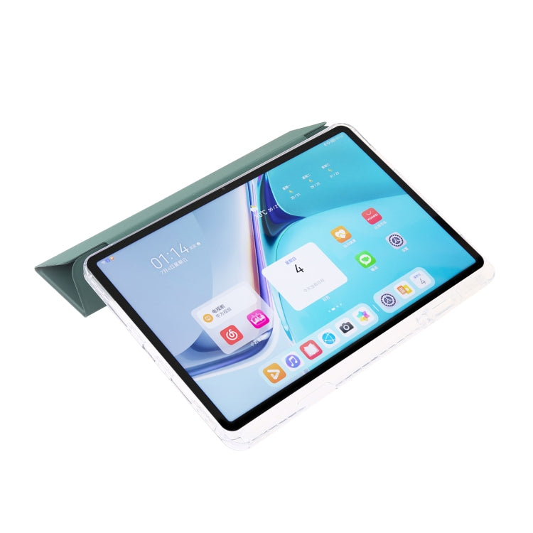 For Huawei Matepad SE 11 2024 Clear Acrylic 3-Fold Leather Tablet Case