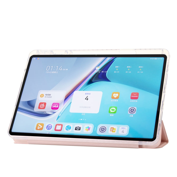 For Huawei Matepad SE 11 2024 Clear Acrylic 3-Fold Leather Tablet Case
