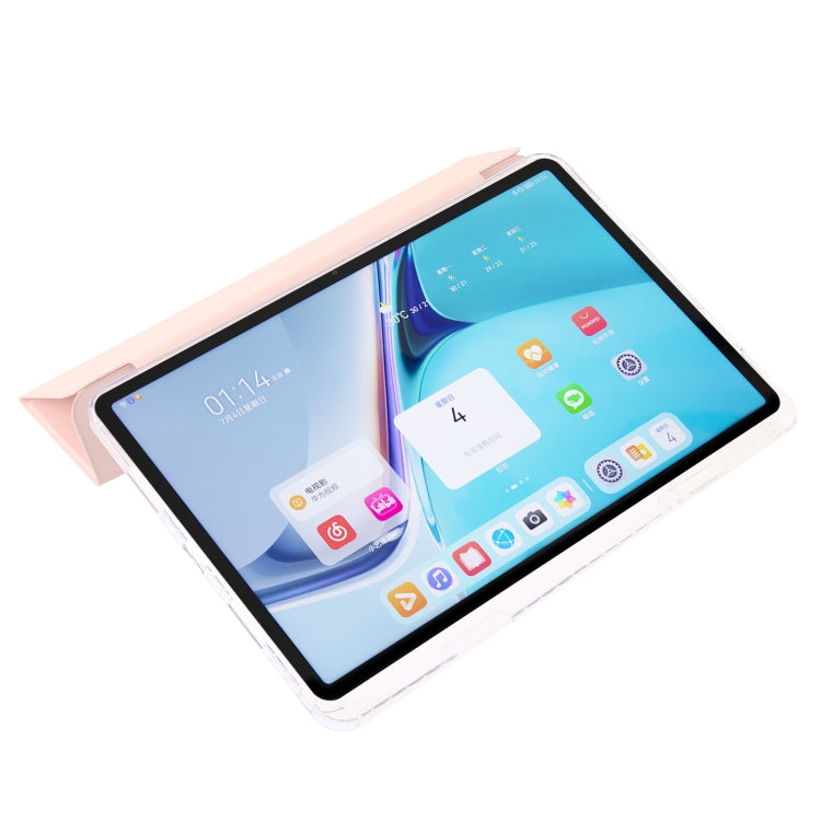 For Huawei Matepad SE 11 2024 Clear Acrylic 3-Fold Leather Tablet Case
