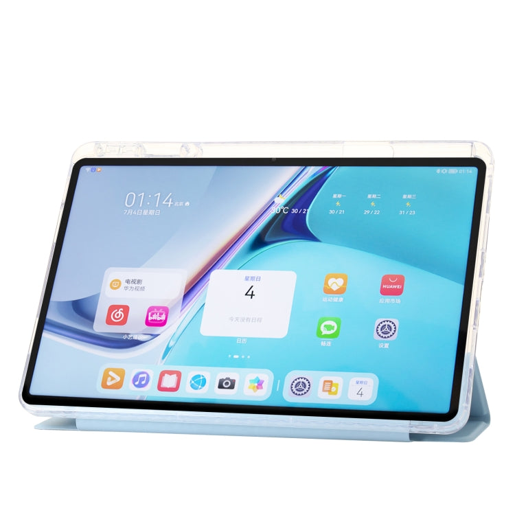 For Huawei Matepad SE 11 2024 Clear Acrylic 3-Fold Leather Tablet Case