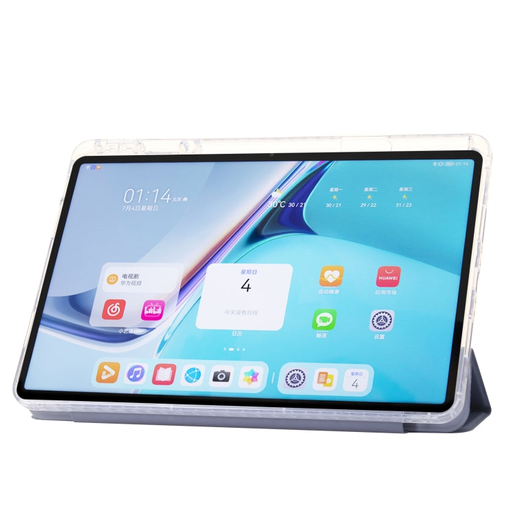 For Huawei Matepad SE 11 2024 Clear Acrylic 3-Fold Leather Tablet Case