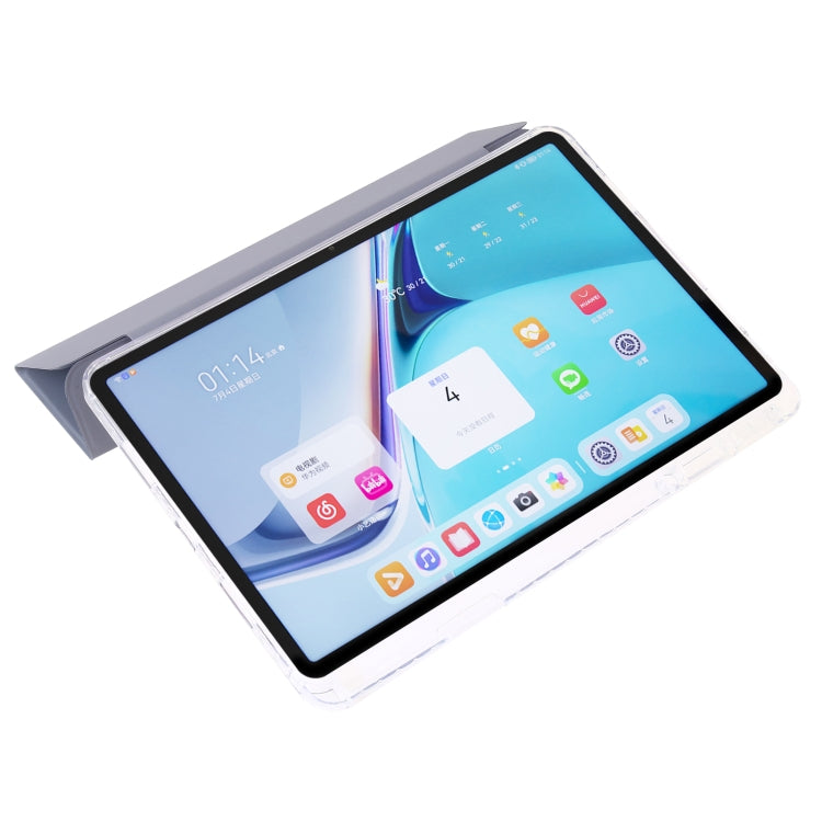 For Huawei Matepad SE 11 2024 Clear Acrylic 3-Fold Leather Tablet Case