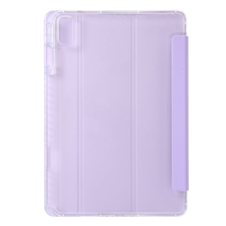 For Huawei Matepad SE 11 2024 Clear Acrylic 3-Fold Leather Tablet Case