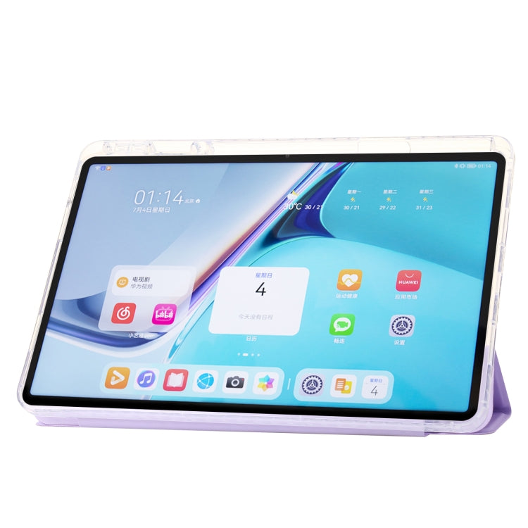 For Huawei Matepad SE 11 2024 Clear Acrylic 3-Fold Leather Tablet Case