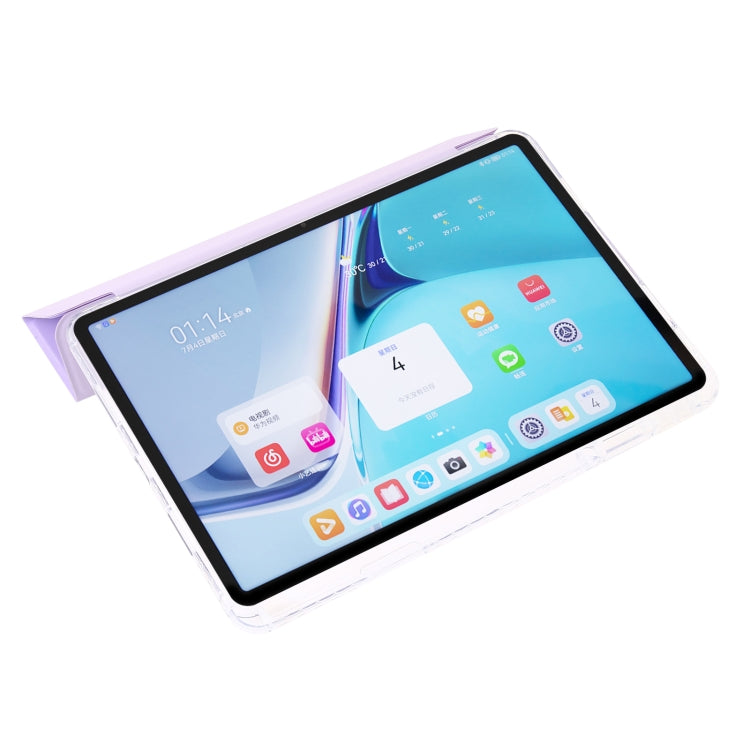 For Huawei Matepad SE 11 2024 Clear Acrylic 3-Fold Leather Tablet Case