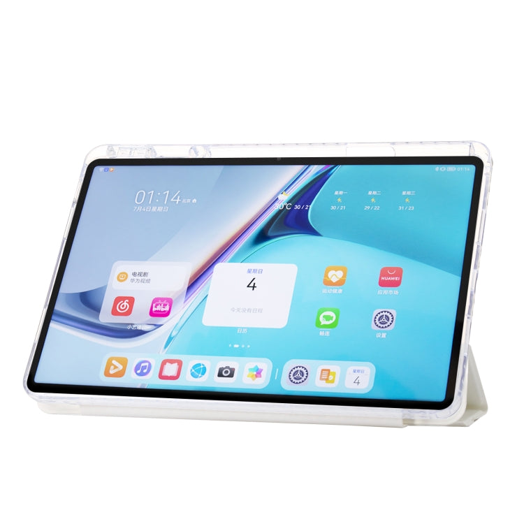 For Huawei Matepad SE 11 2024 Clear Acrylic 3-Fold Leather Tablet Case