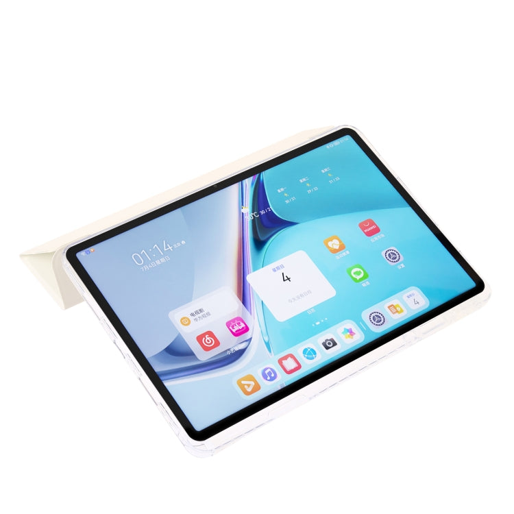 For Huawei Matepad SE 11 2024 Clear Acrylic 3-Fold Leather Tablet Case