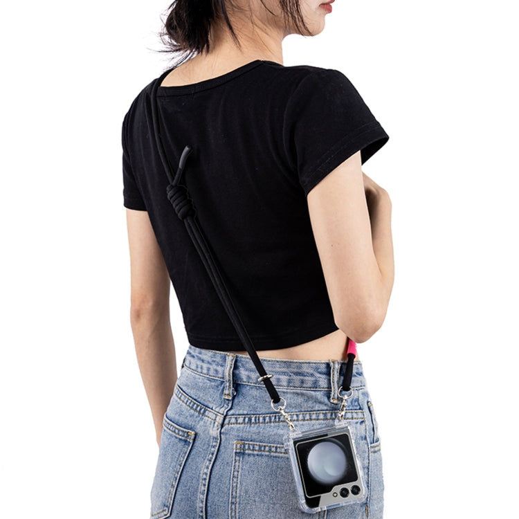For Samsung Galaxy Z Flip5 GKK Airbag Hinge Full Coverage Phone Case with Crossbody Rope