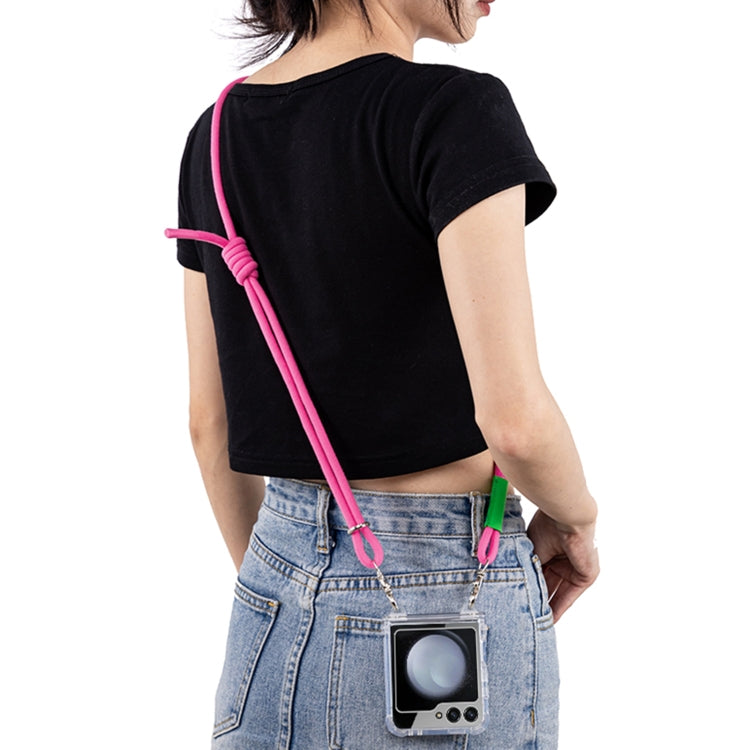 For Samsung Galaxy Z Flip5 GKK Airbag Hinge Full Coverage Phone Case with Crossbody Rope