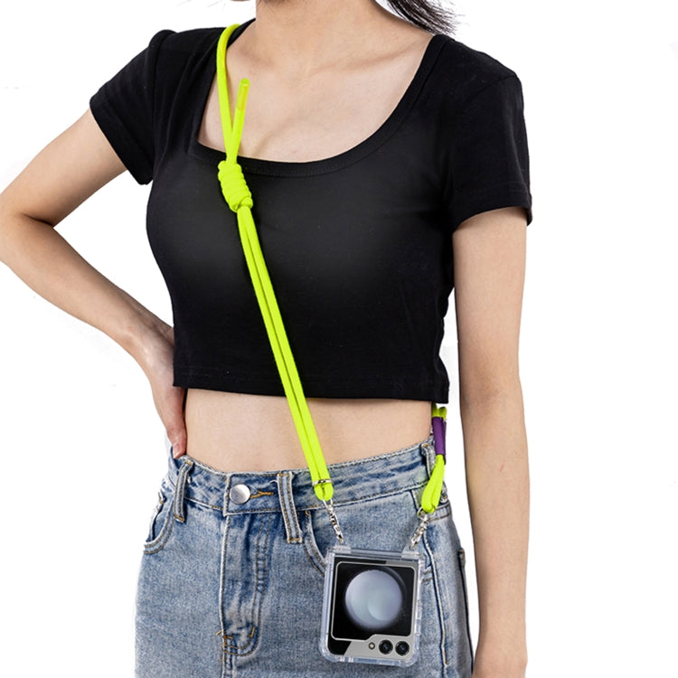 For Samsung Galaxy Z Flip5 GKK Airbag Hinge Full Coverage Phone Case with Crossbody Rope