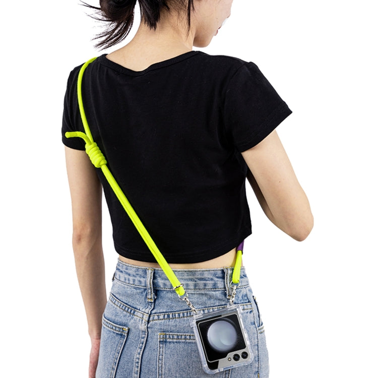 For Samsung Galaxy Z Flip5 GKK Airbag Hinge Full Coverage Phone Case with Crossbody Rope