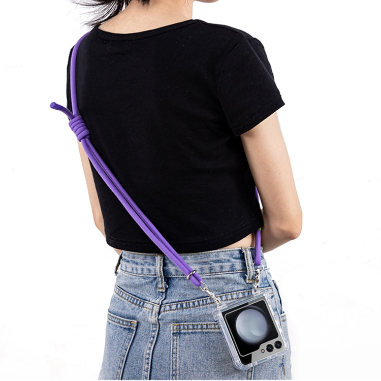For Samsung Galaxy Z Flip5 GKK Airbag Hinge Full Coverage Phone Case with Crossbody Rope