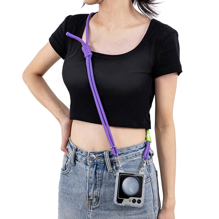 For Samsung Galaxy Z Flip5 GKK Airbag Hinge Full Coverage Phone Case with Crossbody Rope