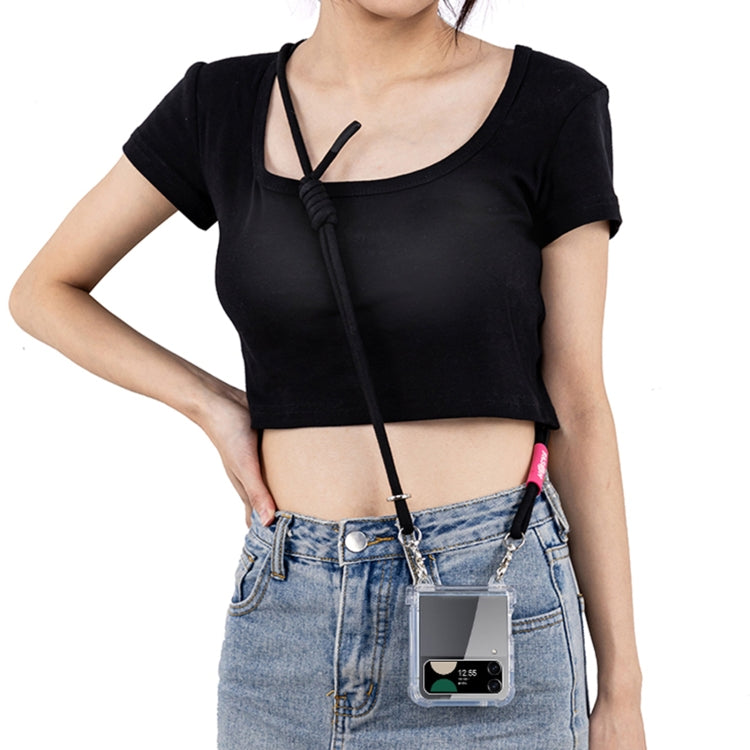 For Samsung Galaxy Z Flip4 GKK Airbag Hinge Full Coverage Phone Case with Crossbody Rope