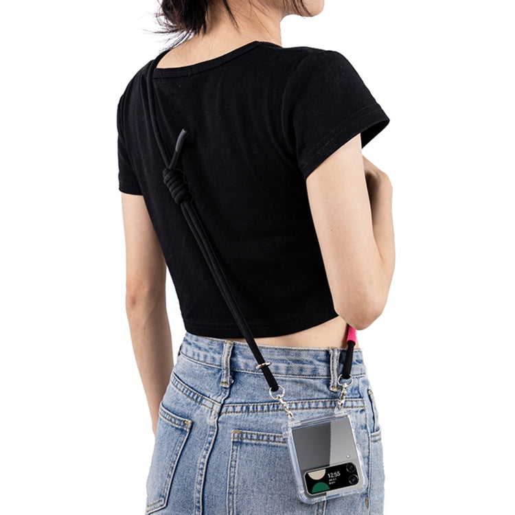 For Samsung Galaxy Z Flip4 GKK Airbag Hinge Full Coverage Phone Case with Crossbody Rope