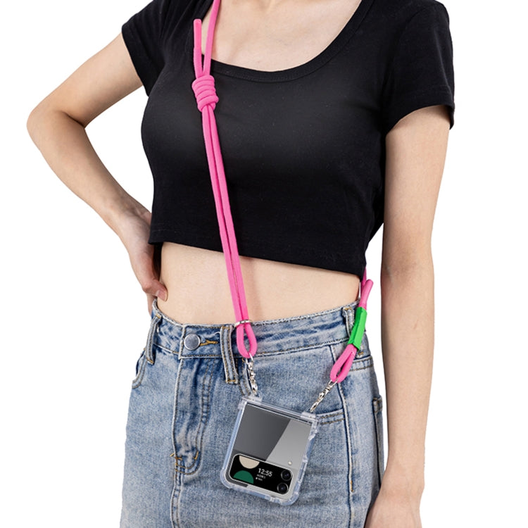 For Samsung Galaxy Z Flip4 GKK Airbag Hinge Full Coverage Phone Case with Crossbody Rope