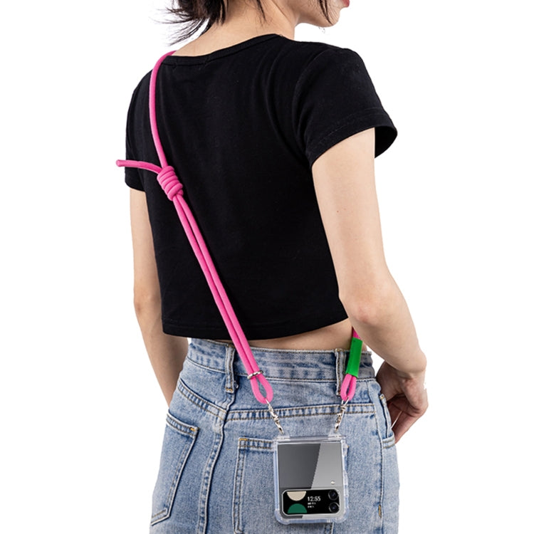 For Samsung Galaxy Z Flip4 GKK Airbag Hinge Full Coverage Phone Case with Crossbody Rope