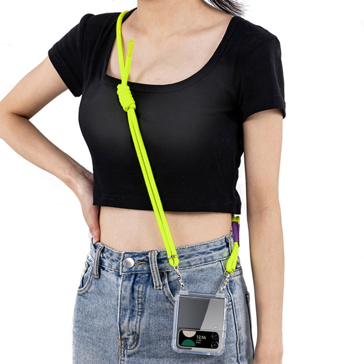 For Samsung Galaxy Z Flip4 GKK Airbag Hinge Full Coverage Phone Case with Crossbody Rope