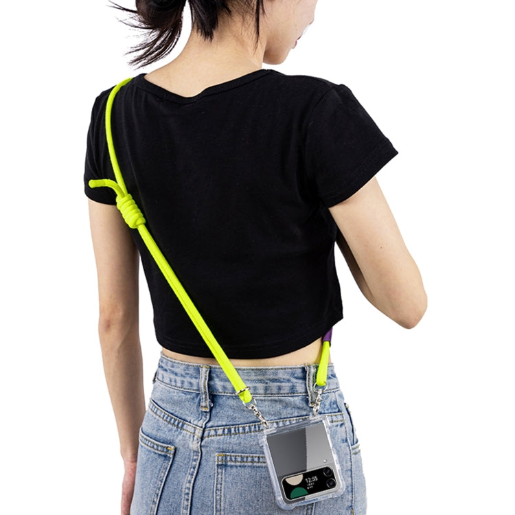 For Samsung Galaxy Z Flip4 GKK Airbag Hinge Full Coverage Phone Case with Crossbody Rope
