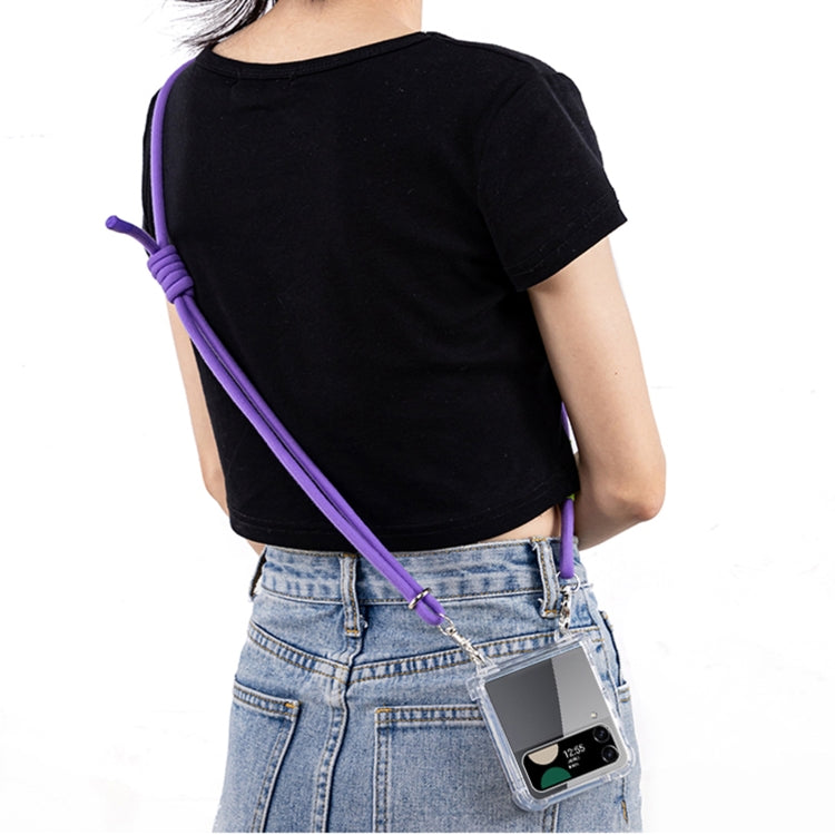For Samsung Galaxy Z Flip4 GKK Airbag Hinge Full Coverage Phone Case with Crossbody Rope