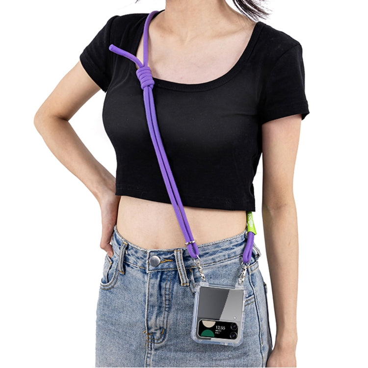 For Samsung Galaxy Z Flip4 GKK Airbag Hinge Full Coverage Phone Case with Crossbody Rope