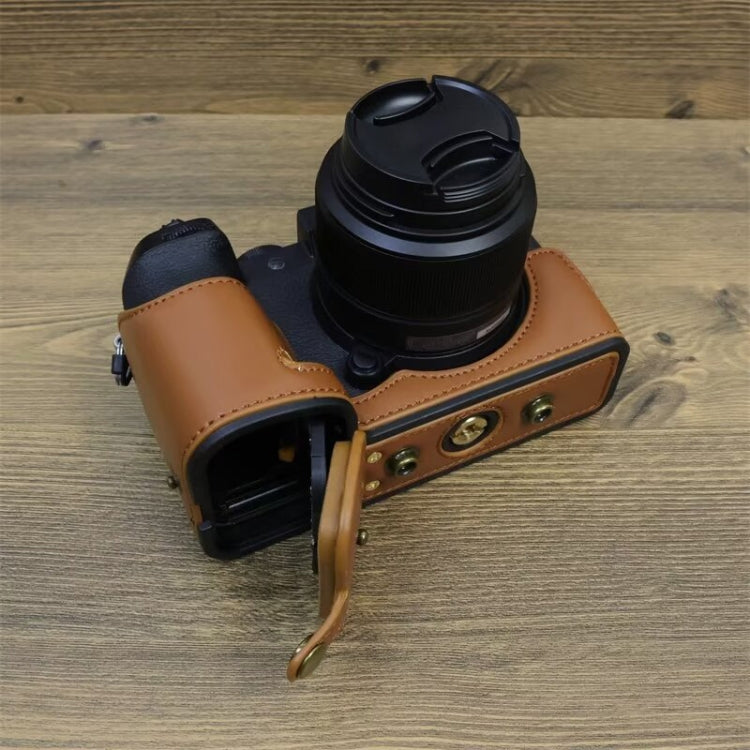 For FUJIFILM X-S20 Full Body Leather Camera Case Bag with Strap