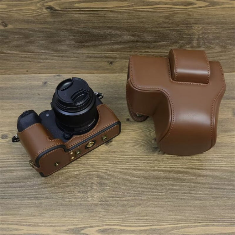 For FUJIFILM X-S20 Full Body Leather Camera Case Bag with Strap