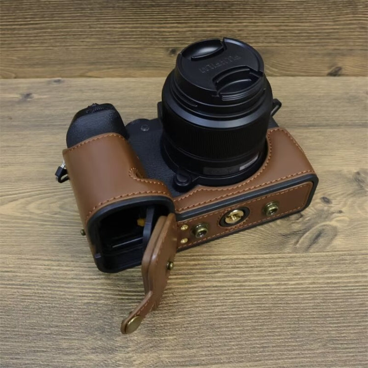 For FUJIFILM X-S20 Full Body Leather Camera Case Bag with Strap