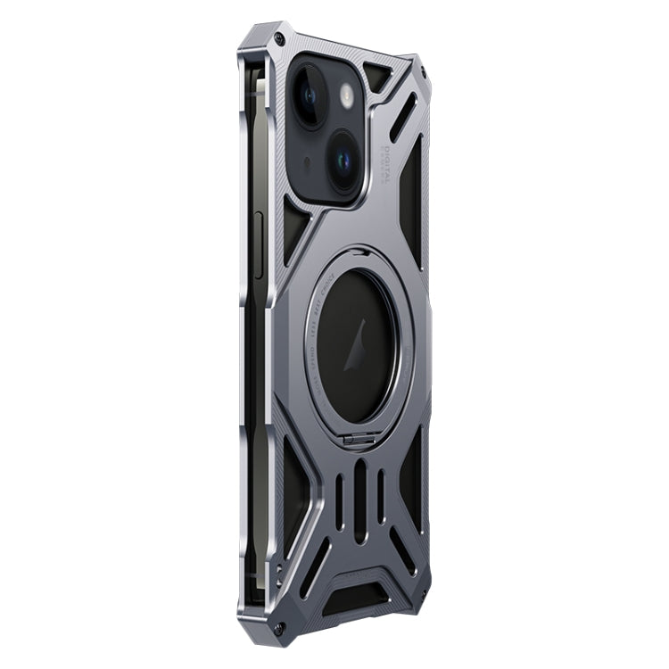 For iPhone 14 / 13 Aluminum Alloy Borderless MagSafe Rotating Holder Phone Case