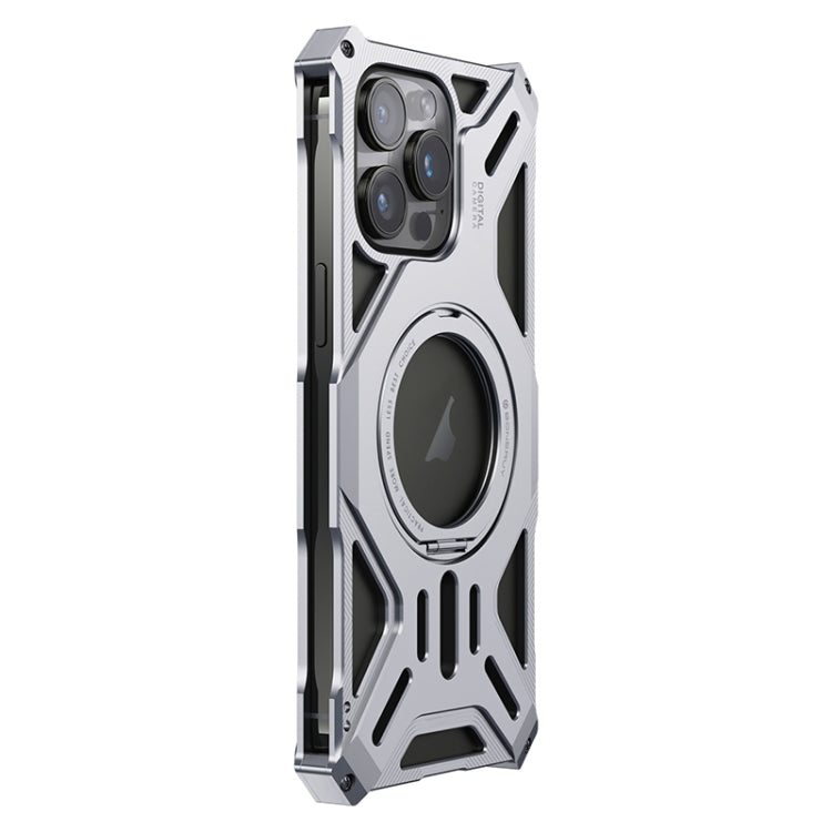 For iPhone 14 Pro / 13 Pro Aluminum Alloy Borderless MagSafe Rotating Holder Phone Case