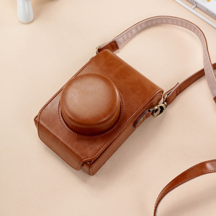 For FUJIFILM X100VI Full Body Leather Camera Case Bag with Strap
