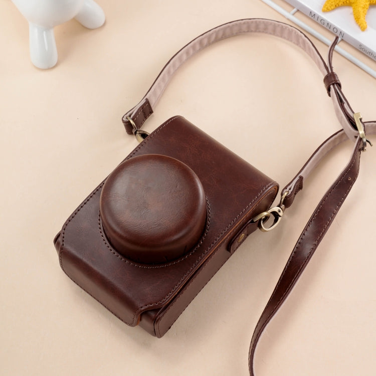 For FUJIFILM X100VI Full Body Leather Camera Case Bag with Strap