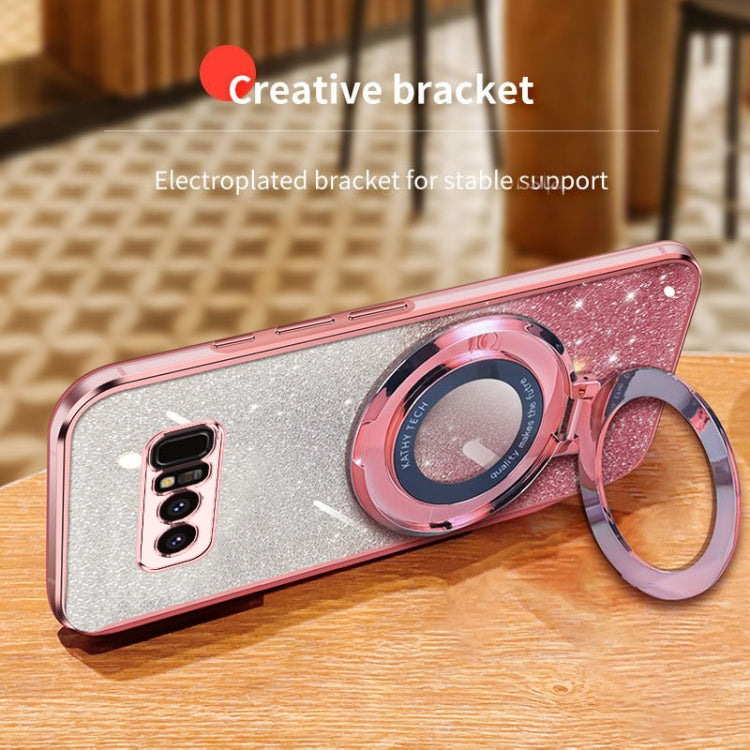 For Samsung Galaxy Note8 Plated Gradient Glitter Round Holder TPU Phone Case