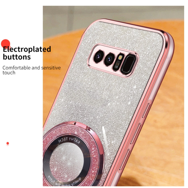 For Samsung Galaxy Note8 Plated Gradient Glitter Round Holder TPU Phone Case