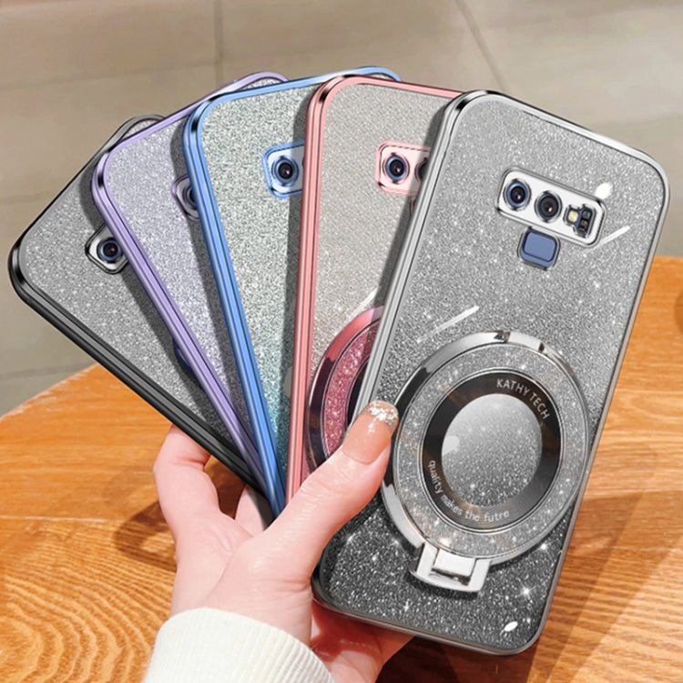 For Samsung Galaxy Note9 Plated Gradient Glitter Round Holder TPU Phone Case