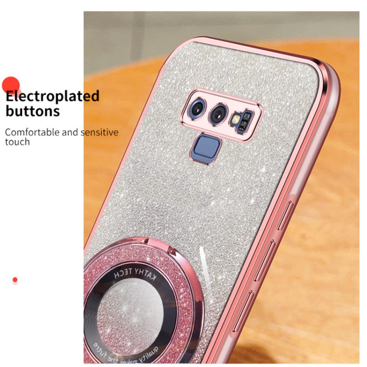 For Samsung Galaxy Note9 Plated Gradient Glitter Round Holder TPU Phone Case
