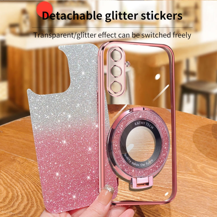 For Samsung Galaxy S23 FE 5G Plated Gradient Glitter Round Holder TPU Phone Case