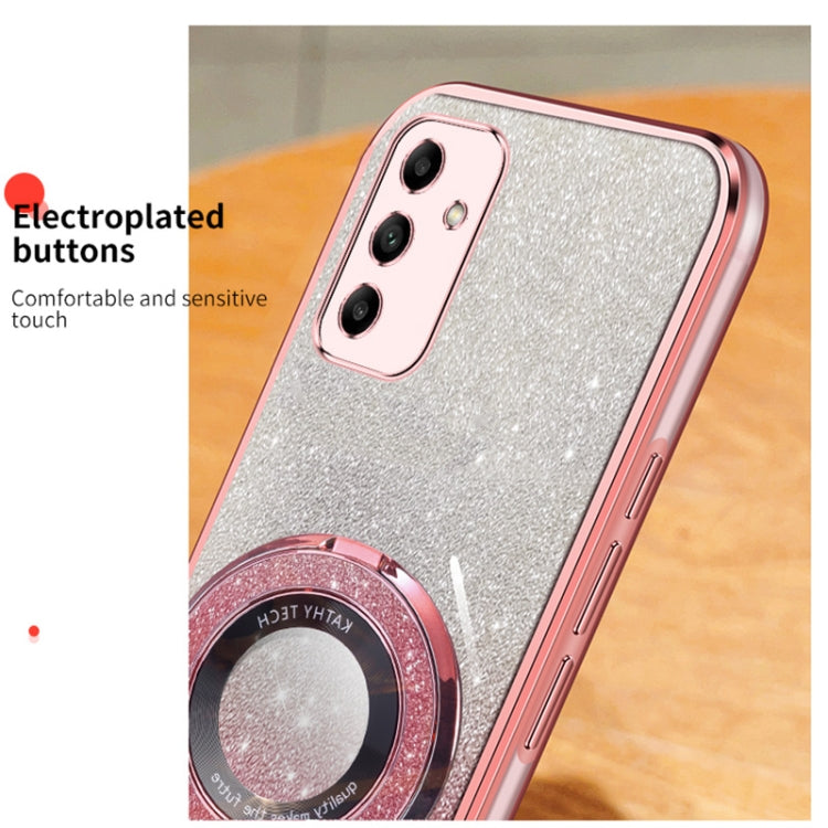 For Samsung Galaxy A05s Plated Gradient Glitter Round Holder TPU Phone Case