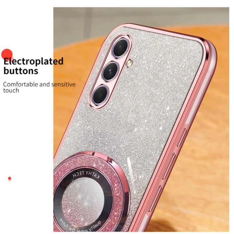 For Samsung Galaxy A54 5G Plated Gradient Glitter Round Holder TPU Phone Case