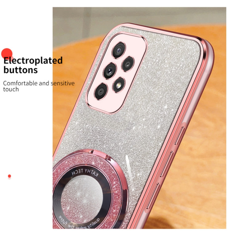 For Samsung Galaxy A33 5G Plated Gradient Glitter Round Holder TPU Phone Case