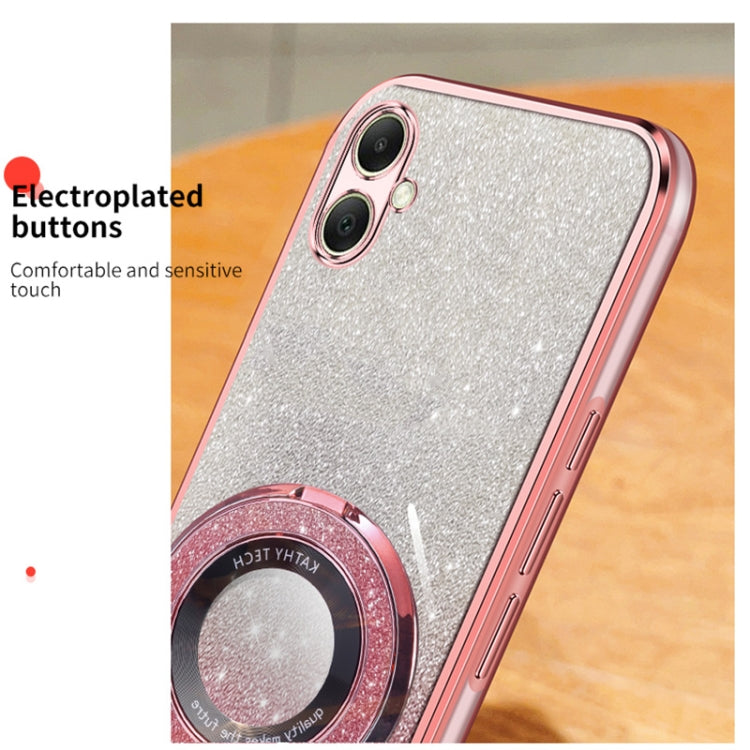 For Samsung Galaxy A06 4G Plated Gradient Glitter Round Holder TPU Phone Case