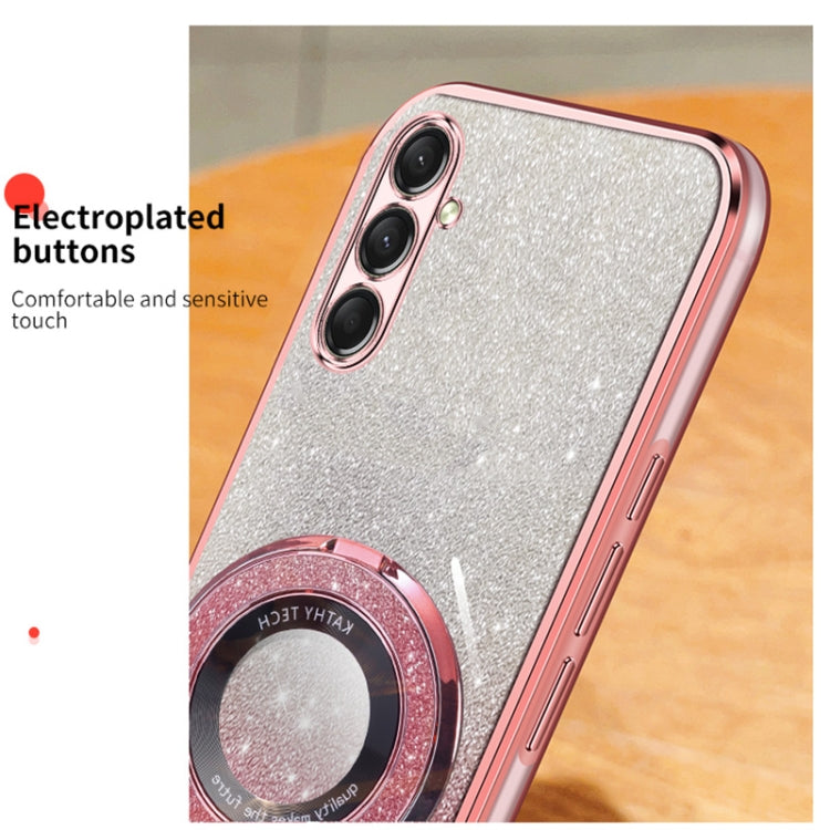 For Samsung Galaxy A16 5G Plated Gradient Glitter Round Holder TPU Phone Case