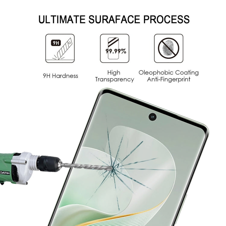 For vivo V40 Pro / T3 Ultra Full Glue 9H HD 3D Curved Edge Tempered Glass Film - Black