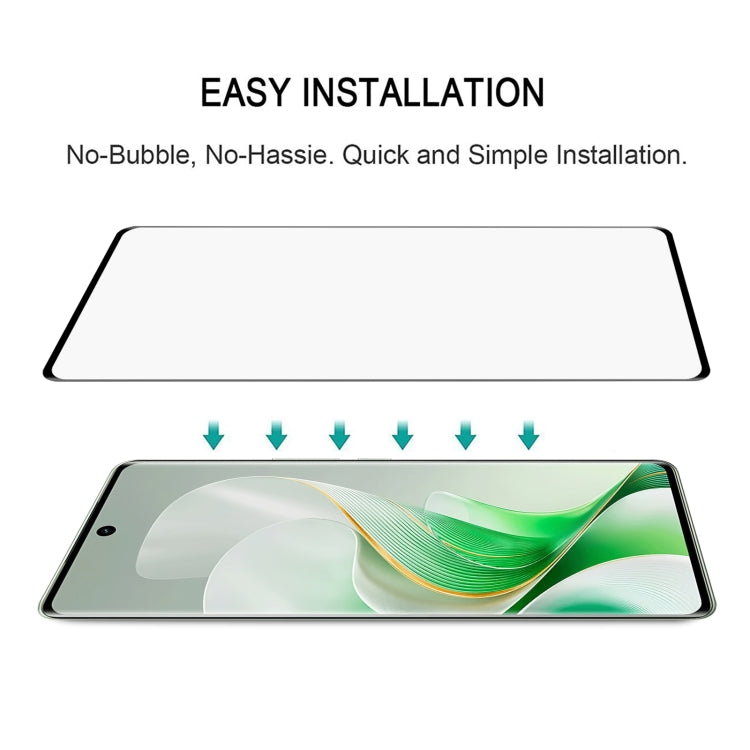 For vivo V40 Pro / T3 Ultra Full Glue 9H HD 3D Curved Edge Tempered Glass Film - Black